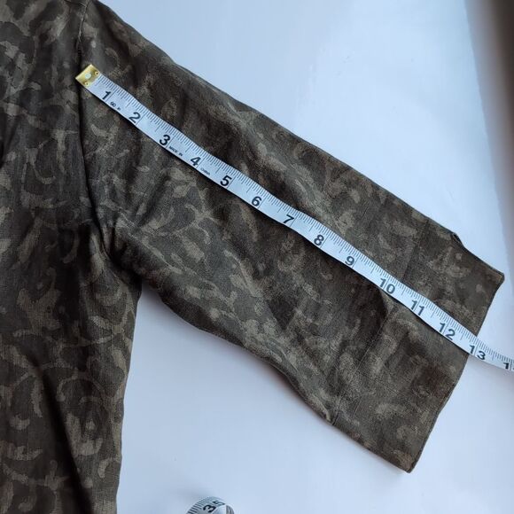 Maiwa Studio 100 Linen  Floral wrap Cropped Top S - Picture 9 of 16